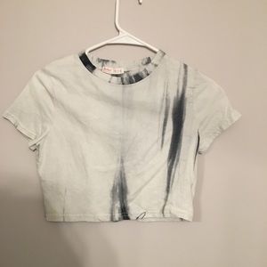 ROMWE: white, grey, and black crop top